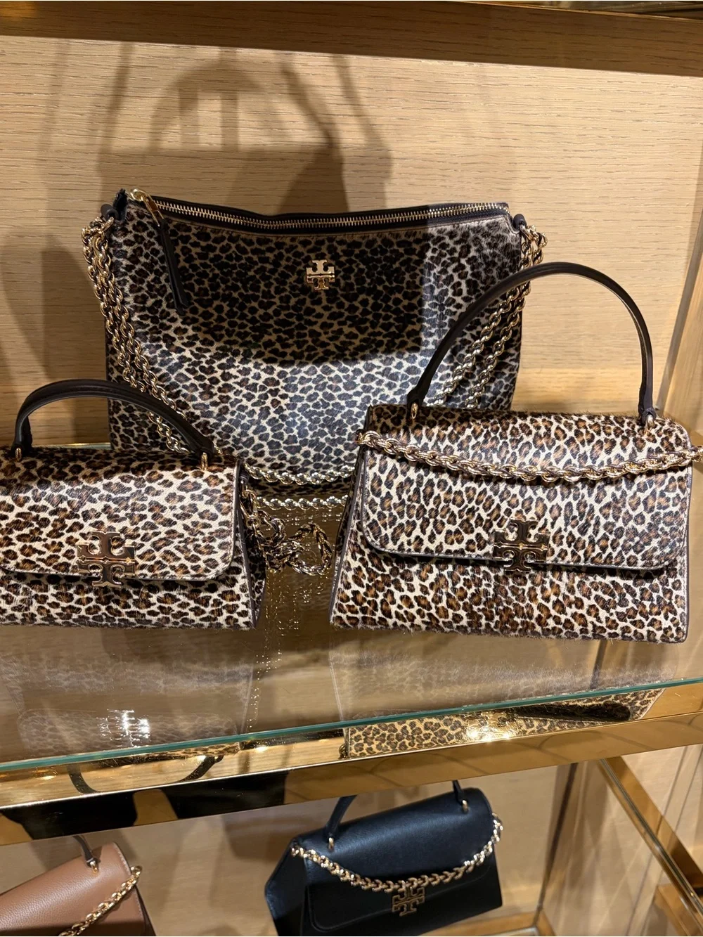 Tory Burch Britten Leopard haircalf Shoulder & Top-Handle Bag mini - Brown/Black